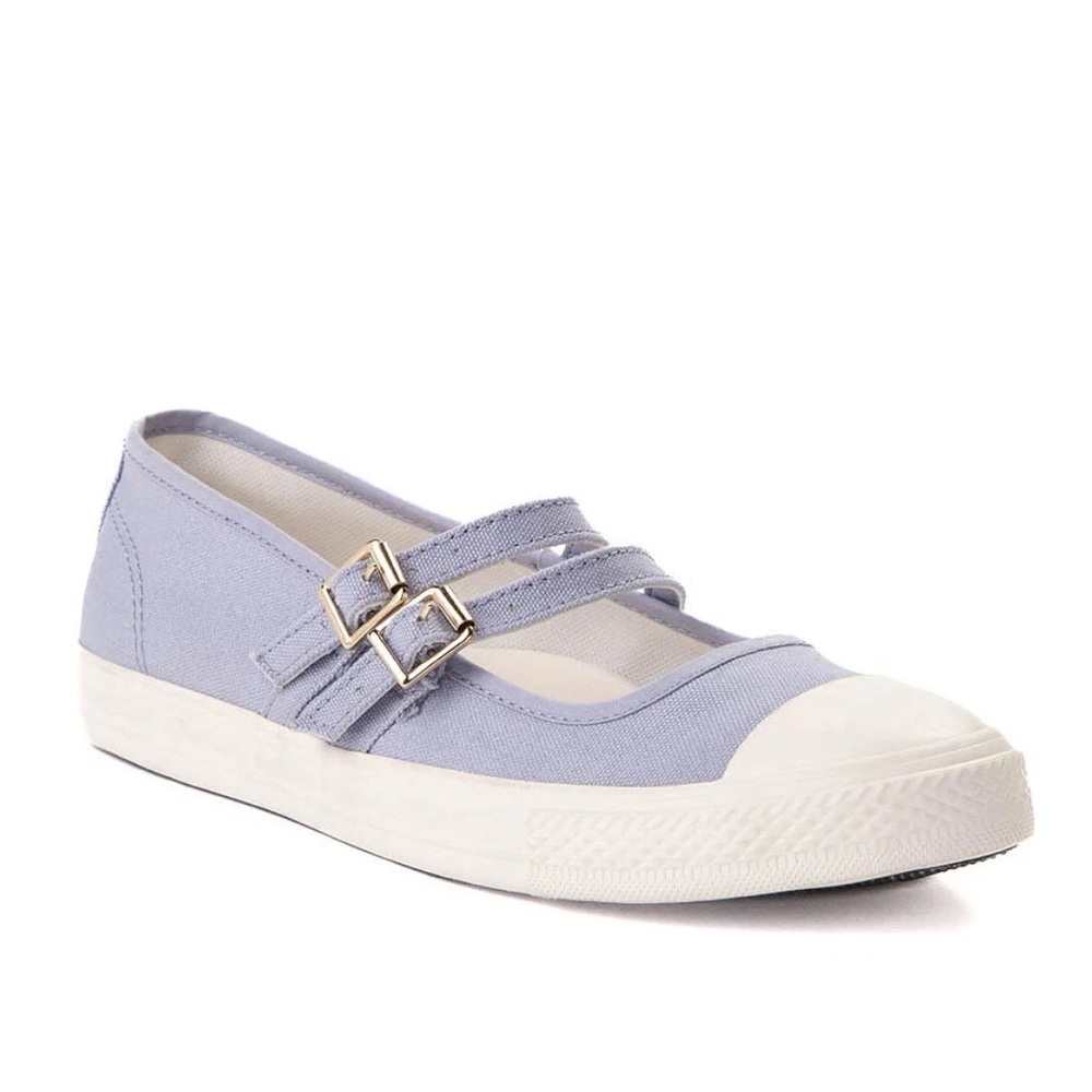 Converse Light Lavender Mary Jane Flats with White Toe Cap